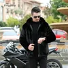 Hommes fourrure fausse hiver Imitation vison manteaux hommes veste épaisse col rabattu à capuche mâle noir pardessus 231130