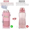 Tumblers 2L64OZ Water Bottle Set Large Capacity Motivational Bottles with Straw and Sleeve Outdoor Sport Drinkware Gift 231130