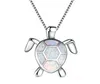 Leuke 4 Kleur Opaal Schildpad Ketting Voor Vrouwen Platina Gevulde Hangers Kettingen Cadeau Voor Liefhebbers Trui Chain3233522