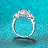 Trouwringen Smyoue 4ct 100 Diamanten Ring voor Vrouwen 18K Geel Goud Band Bridel Sieraden S925 Sterling Zilver Groothandel GRA 231130