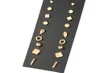 orecchini in metallo di design gioielli di moda semplice vento 9 paia di orecchini set di carte nere orecchini interi1484389
