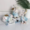 Decorative Objects Figurines Room decoration furnishings rabbit resin Figurine Ornament birthday gift po party decoration animal statue 231130