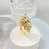 Bröllopsringar Rui Ying Jewelry 9K Gold Natural Diamond Green Gemstone Pure Handmade Borsted Ring 231130