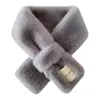 Scarves Women Winter Thicken Plush Fur Scarf Solid Candy Color Collar Shawl Neck Warmer Shrugs Knitted Long Super Warm