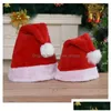 Décorations de Noël Cosplay Caps Noël Père Noël Chapeaux Plaid Rayé Flocon De Neige Paillettes Rouge Blanc Casquette En Peluche Chapeau De Fête Costume Décor Dhujq