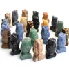 15 pouces de hauteur petite taille Chakra naturel Quartz obsidienne oeil de tigre pierre sculptée cristal Reiki guérison hibou Animal Figurine 1 pièces6723930