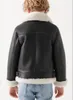 Manteau en cuir Pu de qualité supérieure, nouveau tempérament tendance, automne-hiver, vêtements pour garçons, veste en cuir noir pour enfants, 2024