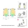 Stud Natural Opal Colorful Gemstone Solid Sterling Silver S925 Stud Earring Faced Cutting Classic Design Women Christmas Gifts 231130