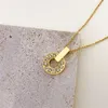 2024 Designer Bulgaria Baojia Coin Circular Necklace Titanium Steel Inlaid Ceramic Necklace Female Full Diamond Rose Gold