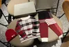 Brand designer boys Tracksuits kids knitted suit plaid design kids clothes Size 100-160 baby sweater child pants winter hat Nov25