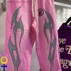 Calças masculinas hip hop vintage hellstar casual sweatpants lavado calças rosa homens mulheres all-match hellstar calças q231201