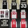 NCAA 33 Bryant Lower Merion School JERSEY Double Stiched IN STOCK High Quality Basketball Jerseys