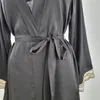 Women's Sleepwear 2023 Silk Satin Kimono Robe Bathrobe Pajamas Women Bridesmaid Robes Autumn Sexy Soft Female Home Dressing Gowns