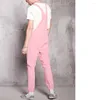 Męskie spodnie Różowe dżinsy retro Jumpsuits Dżins Pasp Modna odzież uliczna Kowboj One Piece Zakaz Casual Spodni dla mężczyzn