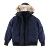 Pq96 Parkas masculinas Chilliwack estilo canadense ganso 01 feminino grosso com capuz gola de pele de lobo resistente ao frio e jaqueta quente novo produto