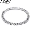 AEAW 18 дюймов из стерлингового серебра 925 пробы с ледяным муассанитом и бриллиантами в стиле хип-хоп, кубинская цепочка, ожерелье Майами, ювелирные изделия для мужчин X050317t