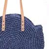 Borse da sera Borsa tote in paglia naturale rotonda Tracolla intrecciata a mano Cerchio grande in rattan Vacanza estiva bohémien Casual