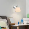 Wandlamp Diffusore Scandinavische stoffen kap Chroom Zilver Studeerkantoor Nachtkastje Lees Draaiend Led Lounge Decoratielicht