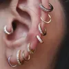 Boucles d'oreilles en forme de conque, 2 pièces, Piercing, Tragus, Rook, Lobe, zircone, couleur or, Huggie, Cartilage, bijoux