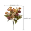 Fleurs décoratives 10 pièces Bouquet lilas cerise artificielle violet simulation de mariage faux hortensia œillet petite mariée en soie