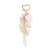 Keychains DIY Phone Strap Lanyard Delicate Flower Keychain Trendy Decoration Keyring Ornament Bag Charm Perfect For And
