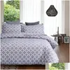 Ensembles de literie trois pièces de style moderne Twin FL King Queen Size Géométrique Résumé Quilt Er Taie d'oreiller Couettes Fournitures à Dro Dhwna