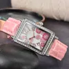 AAA Classic Women's Luxury Watch Flash Diamond Rose Design Quartz Movement Watch Leather Strap 30mm Dial Watch