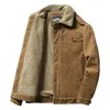Mens Jackets High Quality Winter Plus Velvet Jacket Corduroy Tooling Casual Parka Korean Fashion Solid Color Cotton 231201