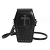 Evening Bags Gothic Hexenbiest Skull Motorcycle Wind Mobile Phone Bag Fashion Nail Decoration Personality Crossbody