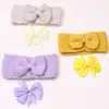 Hair Accessories Baby Winter Thermal Supplies Children's Knitted Bow Suit Wide-Edge Head Band Beautiful