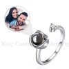 Anillos de boda Anillo de proyección Pos Rose personalizado Tamaño ajustable Regalos románticos de moda para esposas y novias 231130