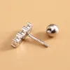 Stud Serenity Day 6 Piedras Real D Color 0.6ct Un par 3 mm Pendientes de tornillo completo para mujeres S925 Joyería fina de plata esterlina 231130