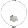 Parelsnoer Saturnus Kralen Hanger Mode Vrouwen Diamanten Ketting Paar Sieraden Cadeau Met verpakking box200W