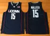 Basketball Uconn Huskies 15 Kemba Walker College Basketball Jerseys University Wears NAVY White Men NCAA Ed Jersey S-2XL Wear T