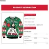 Men's Sweaters Men Women Ugly Christmas Sweaters Jumpers Tops Happy Birthday Jesus Sweater Green 3D Funny Printed Holiday Party Xmas Sweatshirt 231130