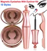 Eyeliner liquide magnétique cils magnétiques avec miroir de maquillage pince à épiler 10 styles faux cils ensemble cils 3D réutilisables No5494267