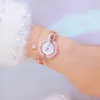 Relógios de pulso top luxo diamante relógio para mulheres elegante marca quartzo aço pulseira relógios senhoras zircon cristal moda relógio de pulso