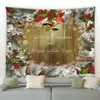 Tapestries Retro Christmas Tapestry Winter Snow Xmas Tree Forest Natural Landscape Tapestries Holiday Year Home Dorm Decor Wall Hanging 231201