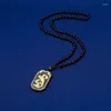 Hängen Hoyon Certified Real 999 Yellow Gold 24K Pure Natural Jade Pendant Dragon Phoenix Bead Rope Chain Necklace For Women Men smycken