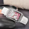 AAA Classic Women's Luxury Watch Flash Diamond Rose Design Quartz Movement Watch Leather Strap 30mm Dial Watch