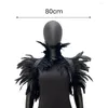 Scarves Feather Shawl Soft Shrug Wrap For Cosplay Stage Performance Adjustable Retro Collar Cape Dancer Costume