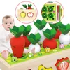 Jouets d'apprentissage Montessori ensemble de jouets en bois bébé pêche tirer le long de la voiture forme Puzzle cognitif apprentissage des enfants 231201