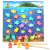 Lärande leksaker Montessori Education Wood for Kids Board Math Fishing Game 1 2 3 år 231201