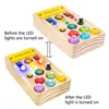 Leren Speelgoed Montessori Elektronische Drukke Board Zintuiglijke LED Lichtschakelaar Vissen Games Kleuren Cognitieve Educatief Voor Kinderen 231201