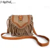 Kvällspåsar bohemisk väska boho gratis geest kwastje cross body purse retro hippie designer vrouwen gypsy fringe bohemian schoudert323u