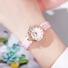 Kvinnors klockor Fashion Pink Ladies Watch Leather Strap Quartz Women Watches Original Luxury High Quality 231201