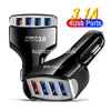 5V 7A Hızlı Hızlı Şarj 4USB Ports Araç Şarj Cihazı 5V 3.1A İPhone için USB Güç Adaptörü 14 15 11 12 13 Samsung HTC GPS PC Android S1