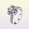 Yhamni Originele 925 Sterling zilveren trouwringen voor vrouwen romantische bloemvormige inlay 3 karaat CZ Diamond verlovingsring Wholes3661270