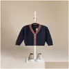 Robes de filles automne bébé garçons pull enfant en bas âge col en v pull tricots à manches longues coton cardigans enfants vêtements enfants manteau Q0716 Dr Dhlay