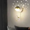 Nordic Modern LED Wall Light inomhusbelysningskorridorgång Astronaut vardagsrum Bedside Wall Sconces Lamp Dropshipping Star